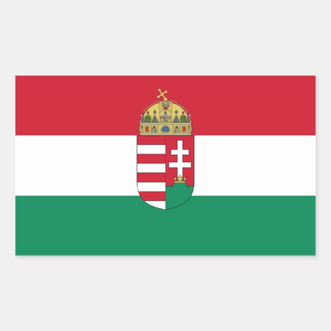 Pegatina Rectangular Bandera húngara/húngara de 1940 (Anverso)