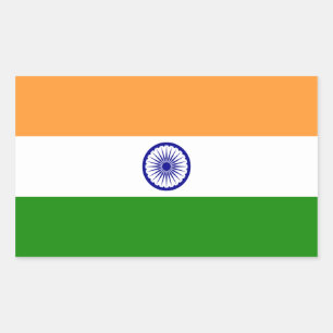 Pegatina Rectangular Bandera India/India