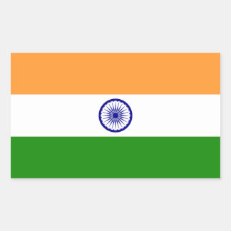 Pegatina Rectangular Bandera India/India