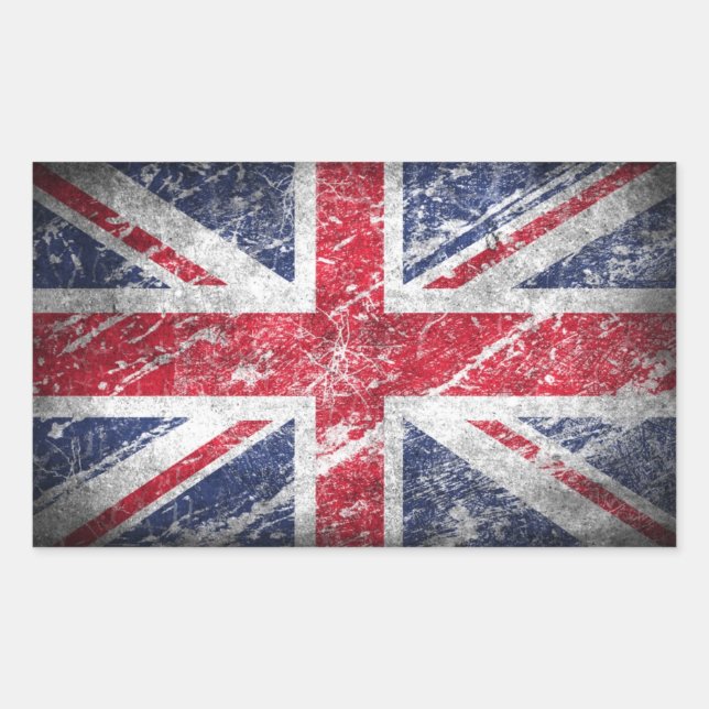 Pegatina Rectangular Bandera inglesa (Anverso)