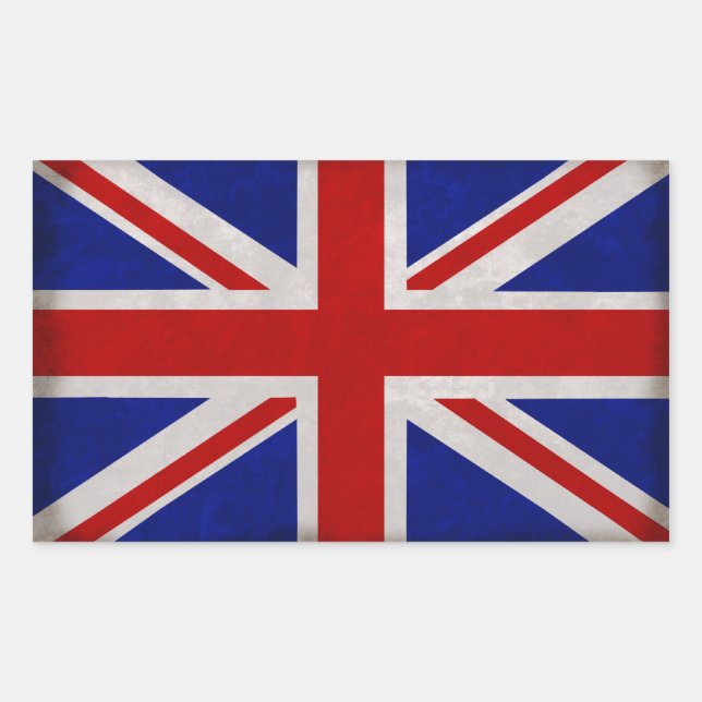Pegatina Rectangular Bandera Inglesa de Inglaterra urdida (Anverso)