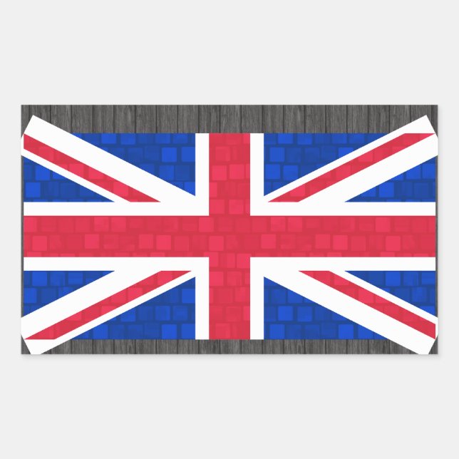 Pegatina Rectangular Bandera inglesa del patrón moderno (Anverso)