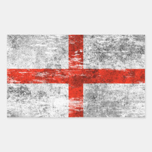 Pegatina Rectangular Bandera inglesa esposada y rota
