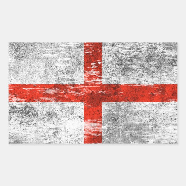 Pegatina Rectangular Bandera inglesa esposada y rota (Anverso)