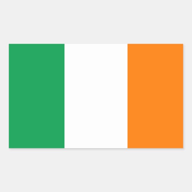 PEGATINA RECTANGULAR BANDERA IRLANDA (Anverso)