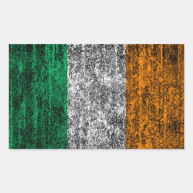 Pegatina Rectangular bandera irlandesa (Anverso)