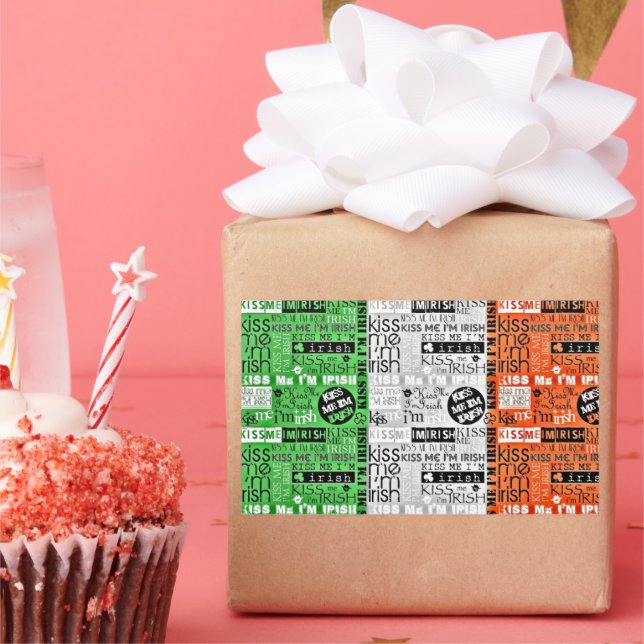 Pegatina Rectangular Bandera irlandesa Besarme (Fiesta)