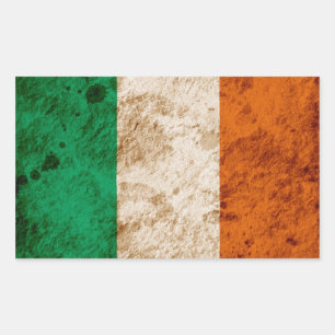 Pegatina Rectangular Bandera irlandesa rotunda