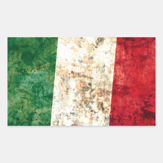 Pegatina Rectangular Bandera italiana (Anverso)
