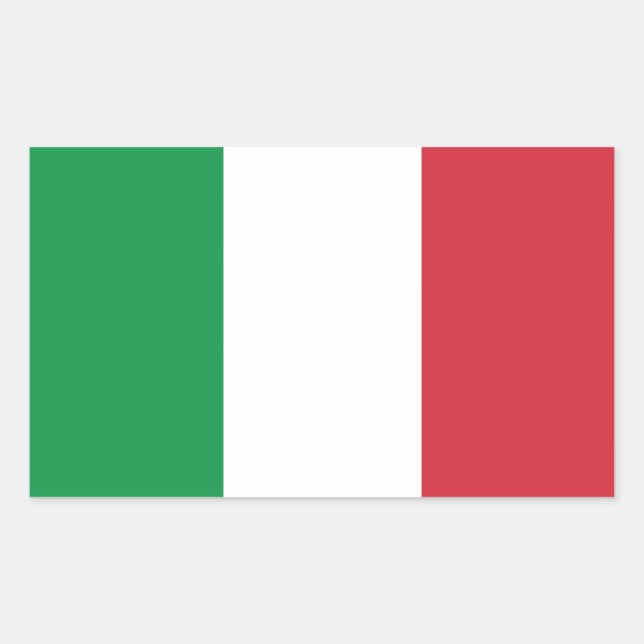 Pegatina Rectangular Bandera italiana (Anverso)