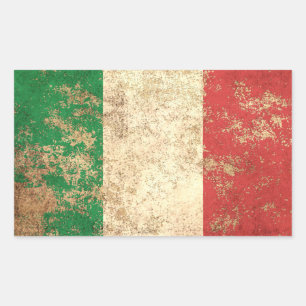 Pegatina Rectangular Bandera italiana de edad avanzada