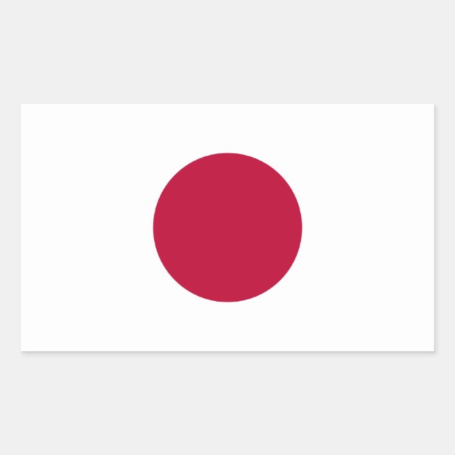 Pegatina Rectangular Bandera japonesa (Anverso)