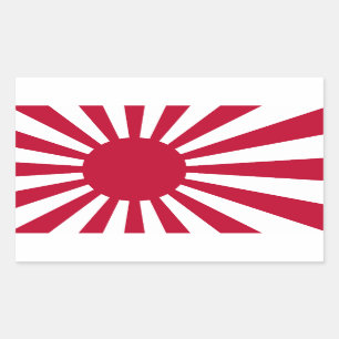 Pegatina Rectangular Bandera japonesa imperial de la marina de guerra