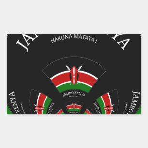 Pegatina Rectangular Bandera keniana inspiró arte de bienvenida a Jambo