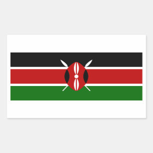 Pegatina Rectangular Bandera keniana/keniana