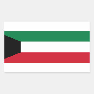 Pegatina Rectangular Bandera kuwaití, bandera de Kuwait