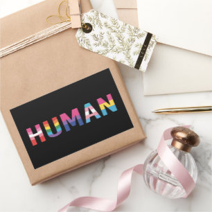 Pegatina Rectangular Bandera LGBT Humana Mes del Orgullo Gay Transexual