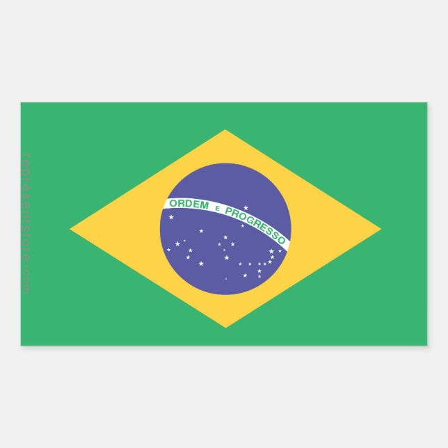 Pegatina Rectangular Bandera lisa de Brasil (Anverso)