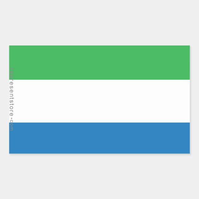 Pegatina Rectangular Bandera lisa de Sierra Leona (Anverso)