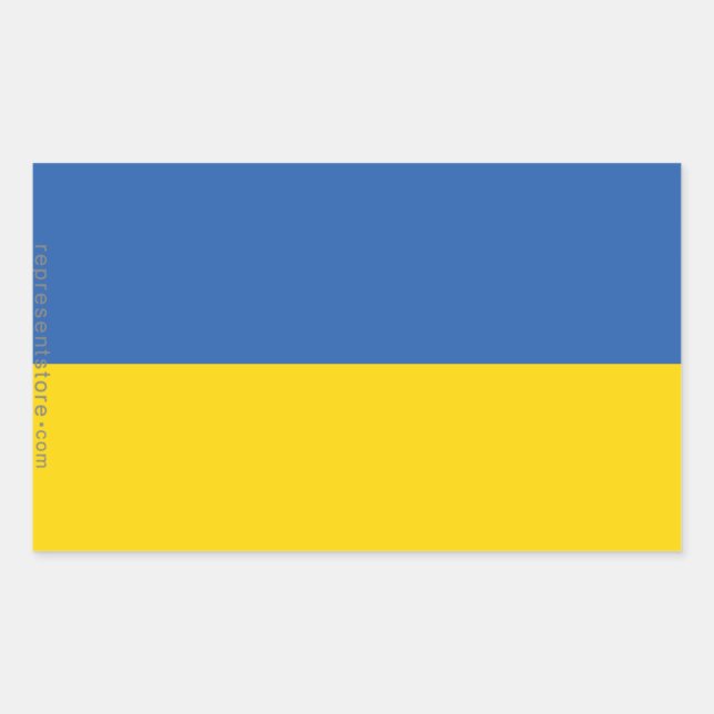 Pegatina Rectangular Bandera lisa de Ucrania (Anverso)