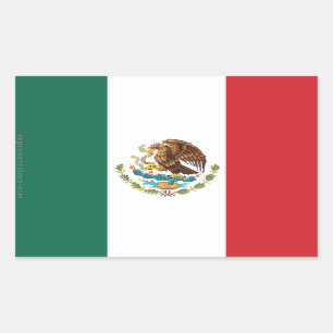 Pegatina Rectangular Bandera llana de México
