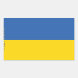 Pegatina Rectangular Bandera llana de Ucrania