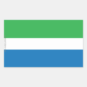 Pegatina Rectangular Bandera llana del Sierra Leone