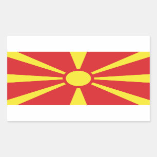 Pegatina Rectangular Bandera macedonia, Bandera del Norte de Macedonia