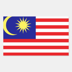 Pegatina Rectangular Bandera malasia