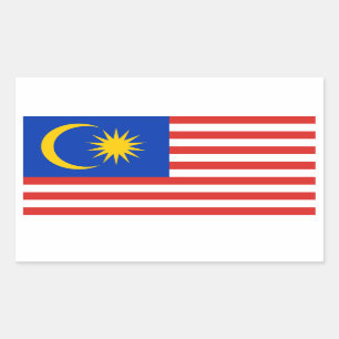 Pegatina Rectangular Bandera Malasia/Malasia/Malaya