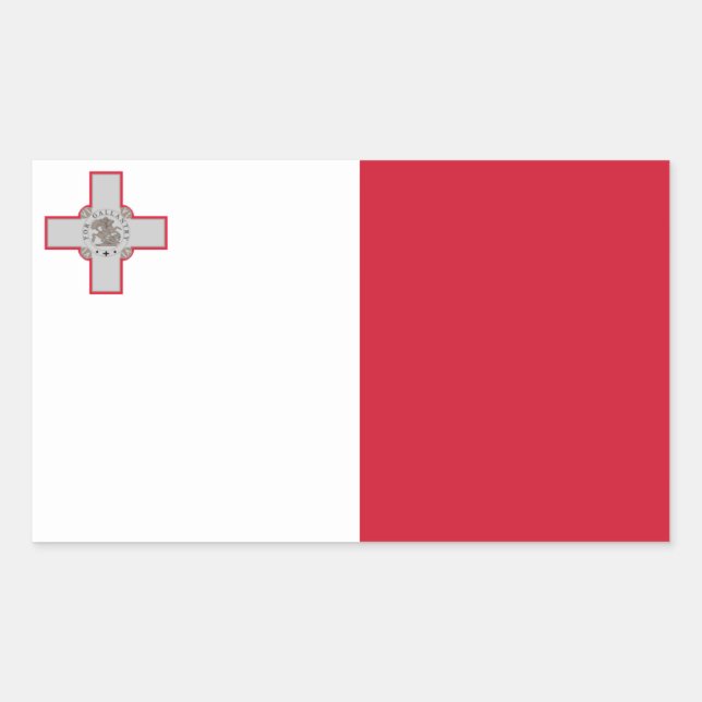 Pegatina Rectangular Bandera maltesa, bandera de Malta (Anverso)