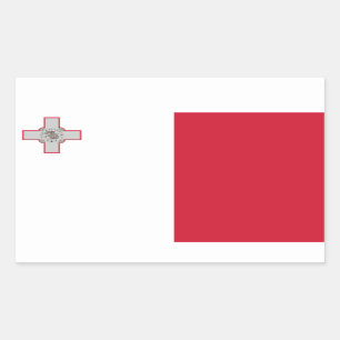 Pegatina Rectangular Bandera maltesa, bandera de Malta