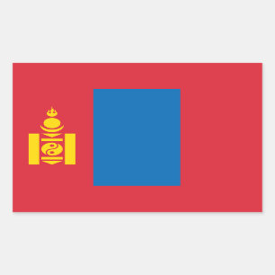 Pegatina Rectangular Bandera mongola, Bandera de Mongolia