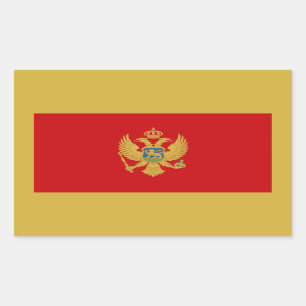 Pegatina Rectangular Bandera montenegrina, bandera de Montenegro