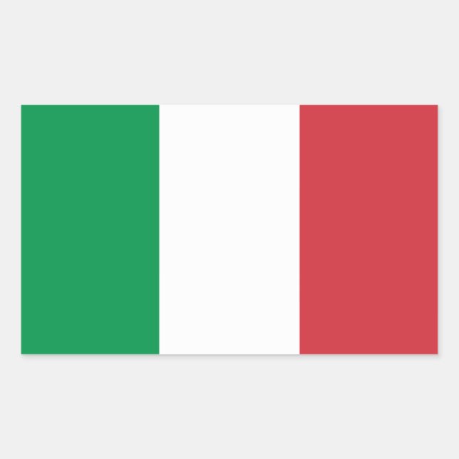 Pegatina Rectangular Bandera nacional de 44 Italia (Anverso)