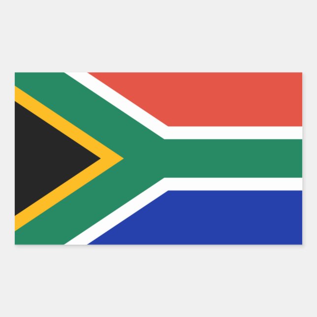 Pegatina Rectangular Bandera nacional de 44 países de Sudáfrica (Anverso)