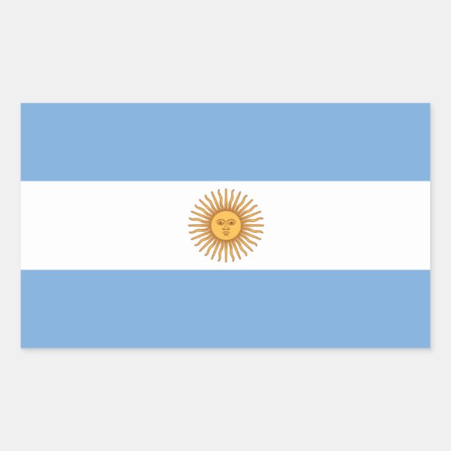 Pegatina Rectangular Bandera nacional de 4 Argentina (Anverso)