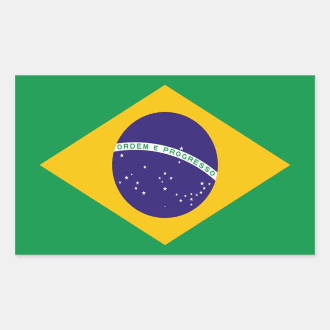 Pegatina Rectangular Bandera nacional de 4 Brasil (Anverso)