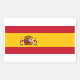 Pegatina Rectangular Bandera nacional de 4 España