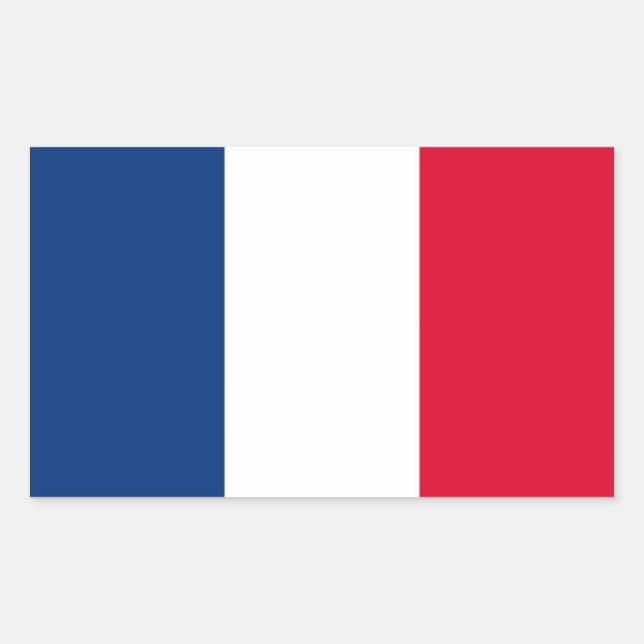 Pegatina Rectangular Bandera nacional de 4 Francia (Anverso)