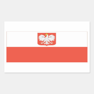 Pegatina Rectangular Bandera nacional de 4 Polonia