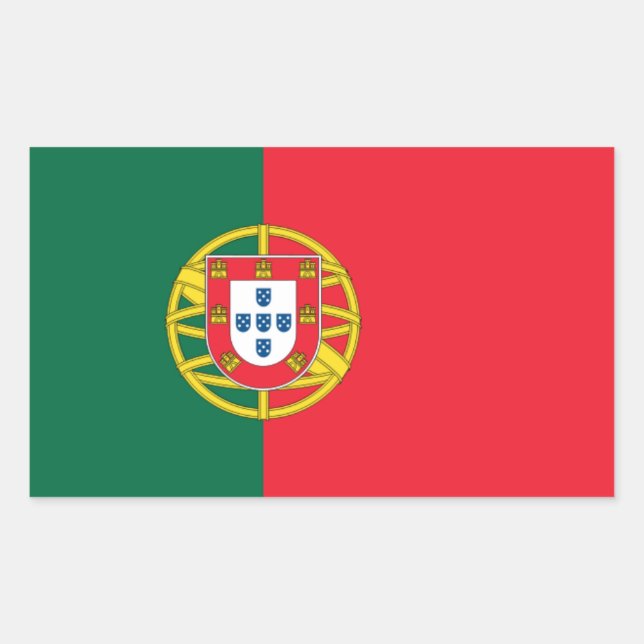 Pegatina Rectangular Bandera nacional de 4 Portugal (Anverso)