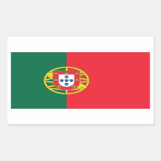 Pegatina Rectangular Bandera nacional de 4 Portugal
