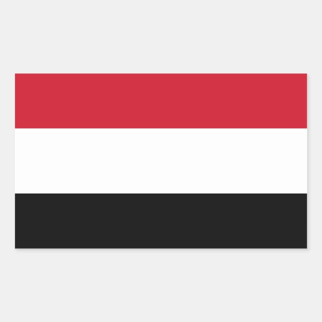 Pegatina Rectangular Bandera nacional de 4 Yemen (Anverso)