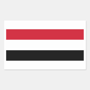 Pegatina Rectangular Bandera nacional de 4 Yemen