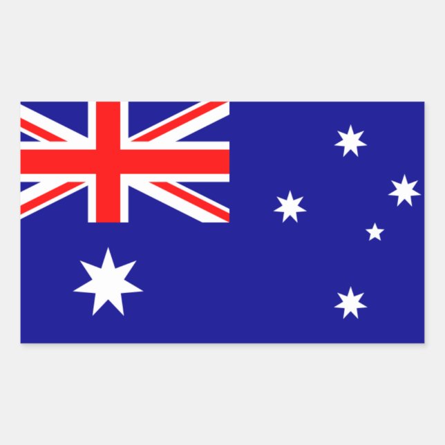 Pegatina Rectangular Bandera nacional de Australia (Anverso)