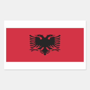 Pegatina Rectangular Bandera nacional de CUATRO Albania
