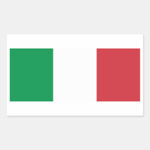 Pegatina Rectangular Bandera nacional de cuatro Italia