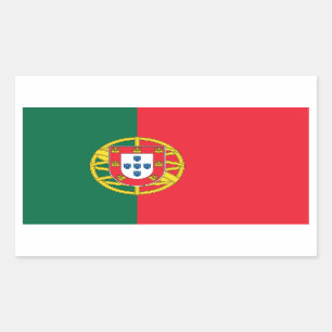 Pegatina Rectangular Bandera nacional de CUATRO Portugal