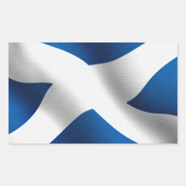 Pegatina Rectangular Bandera Nacional de Escocia y San Andrés Patriótic (Anverso)